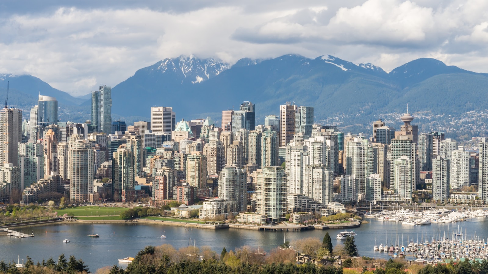 Vancouver skyline and North Shore mountains for families planning a Nanny Search.