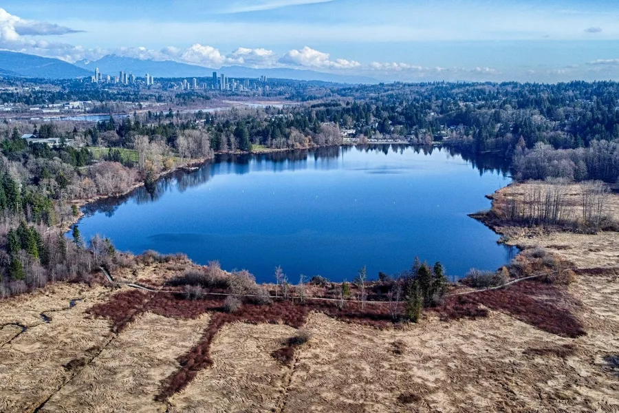 Aerial view of Deer Lake in Burnaby
