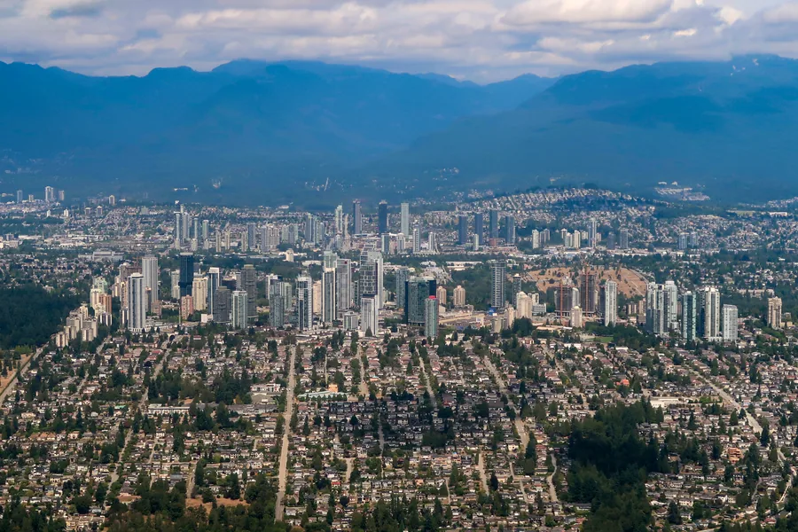 Aerial view of Metrotown in Burnaby