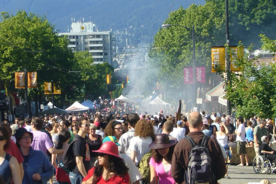 Commercial Drive Days festival facing north near Grandview Park