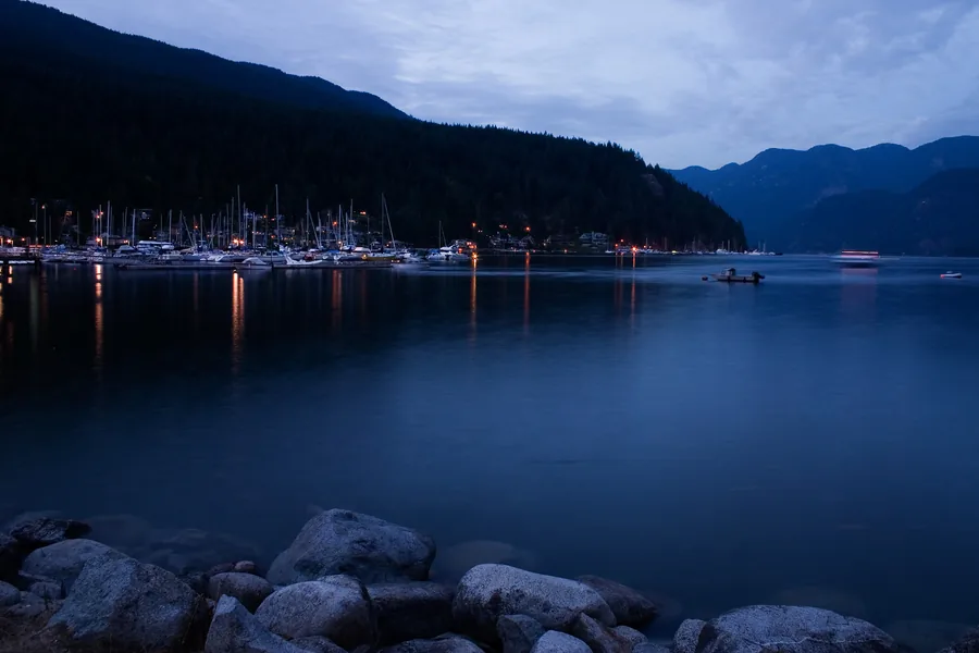 Deep Cove at dusk in North Vancouver