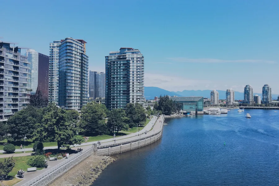 Vancouver skyline beside False Creek during the day