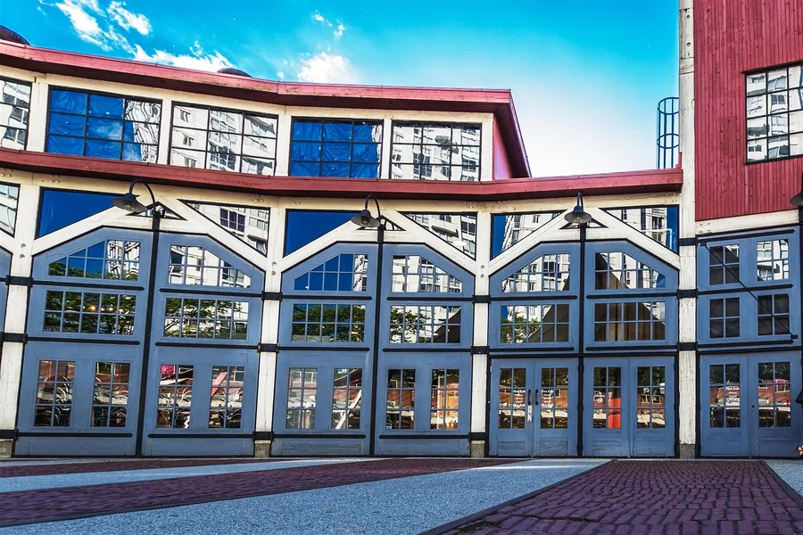 Historic locomotive shed at Roundhouse in Yaletown